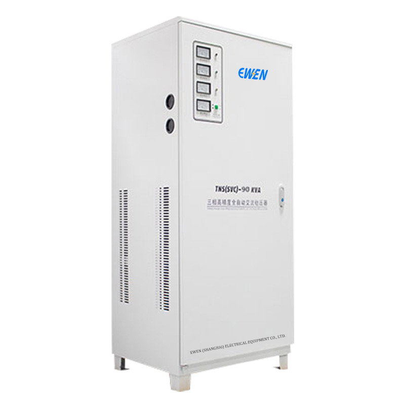90KVA 3相電圧安定器 レーザー切断機械のためのセルボモーター技術付き自動電圧調節器